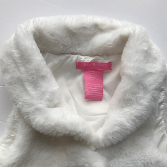 Isaac Mizrahi Kids Gilrls Faux Fur Jacket Vest - Picture 3 of 8